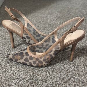 TOP Moda Women's Tan and Brown Animal Print Heels